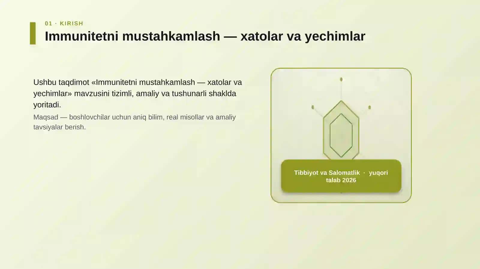 Immunitetni mustahkamlash — xatolar va yechimlar 3
