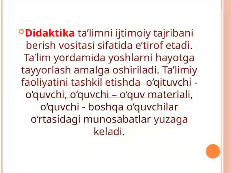 Didaktika – Ta’lim Nazariyasi Sifatida 3