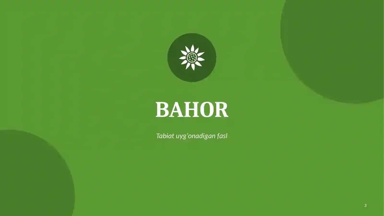 Fasllar. Bog`cha uchun. 3