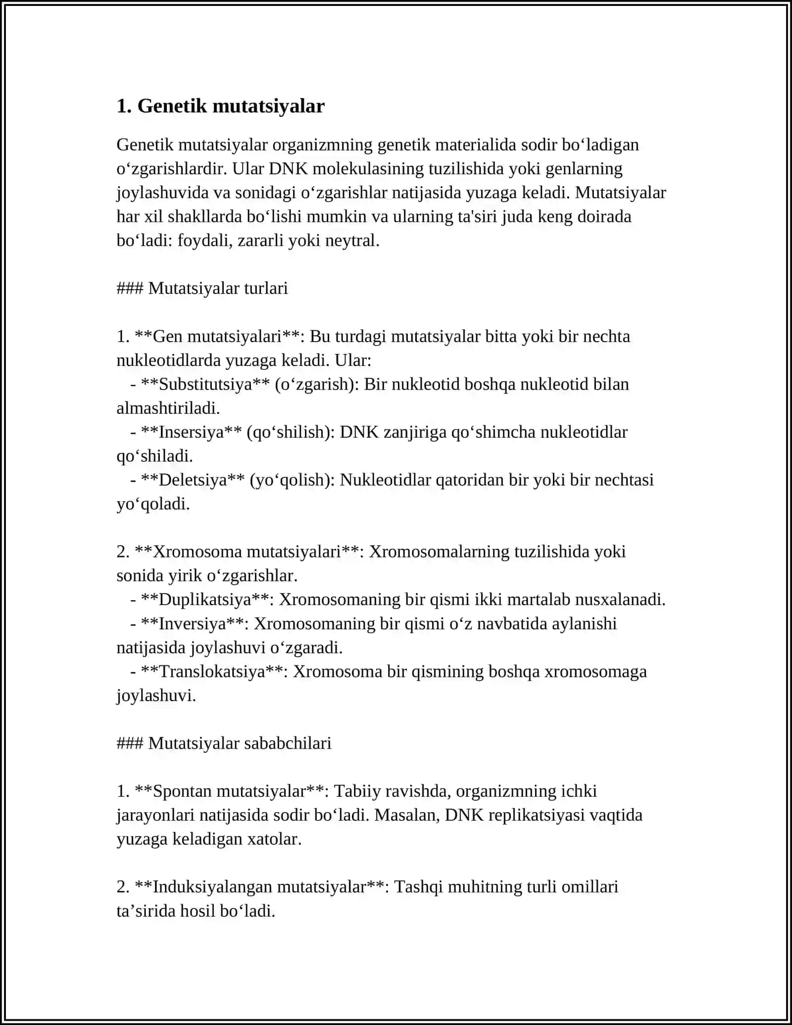 Genetik Mutatsiyalar 3