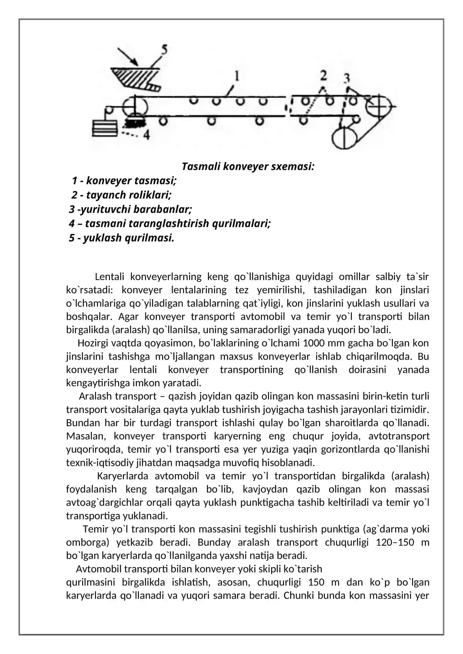 LENTALI KONVEYERLAR TUZILISHI VA TURLARI 3