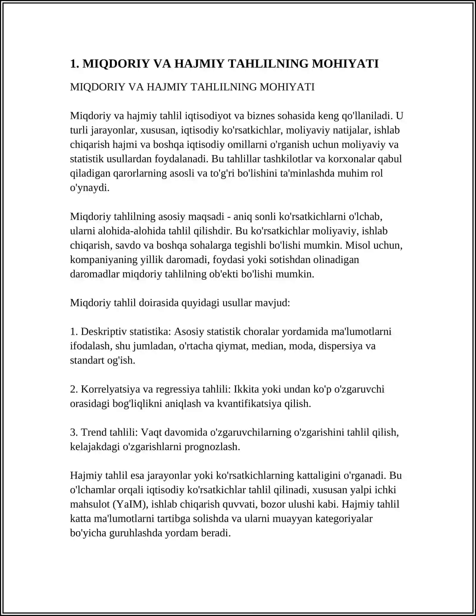 MIQDORIY VA HAJMIY TAHLILNING USLUBLARI QISHLOQ XOʻJALIGIDA QOLLANISHI 3