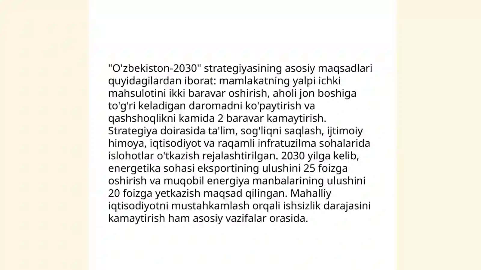 O'zbekiston-2030 strategiyasi va prezident Sh. Mirziyoyev asarlari asosida milliy va xorijiy tajribani qiyoslash Normurodova 3