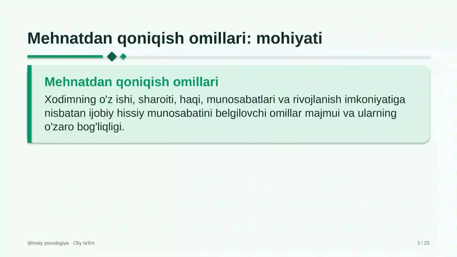 Daryo transportida mehnatdan qoniqish omillari 3