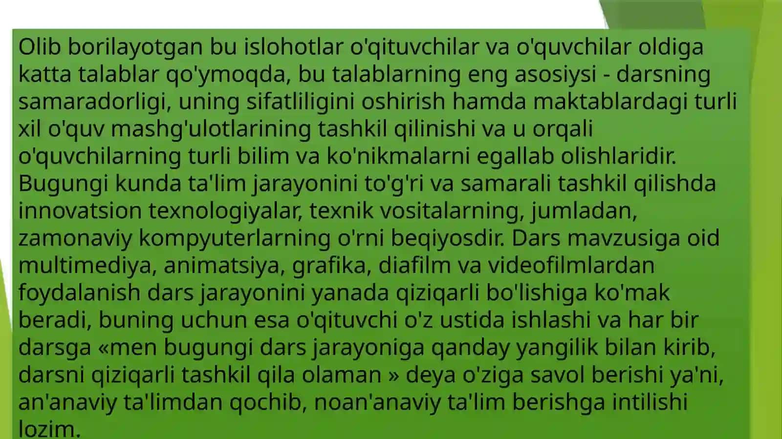 Boshlang’ich ta’limda fanlarni o’qitishda axborot-kommunikatsiya texnologiyalaridan foydalanish 3