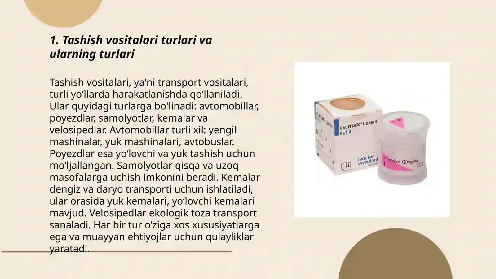 Detal va yarim fabrikatlarini tashish vositalari 3
