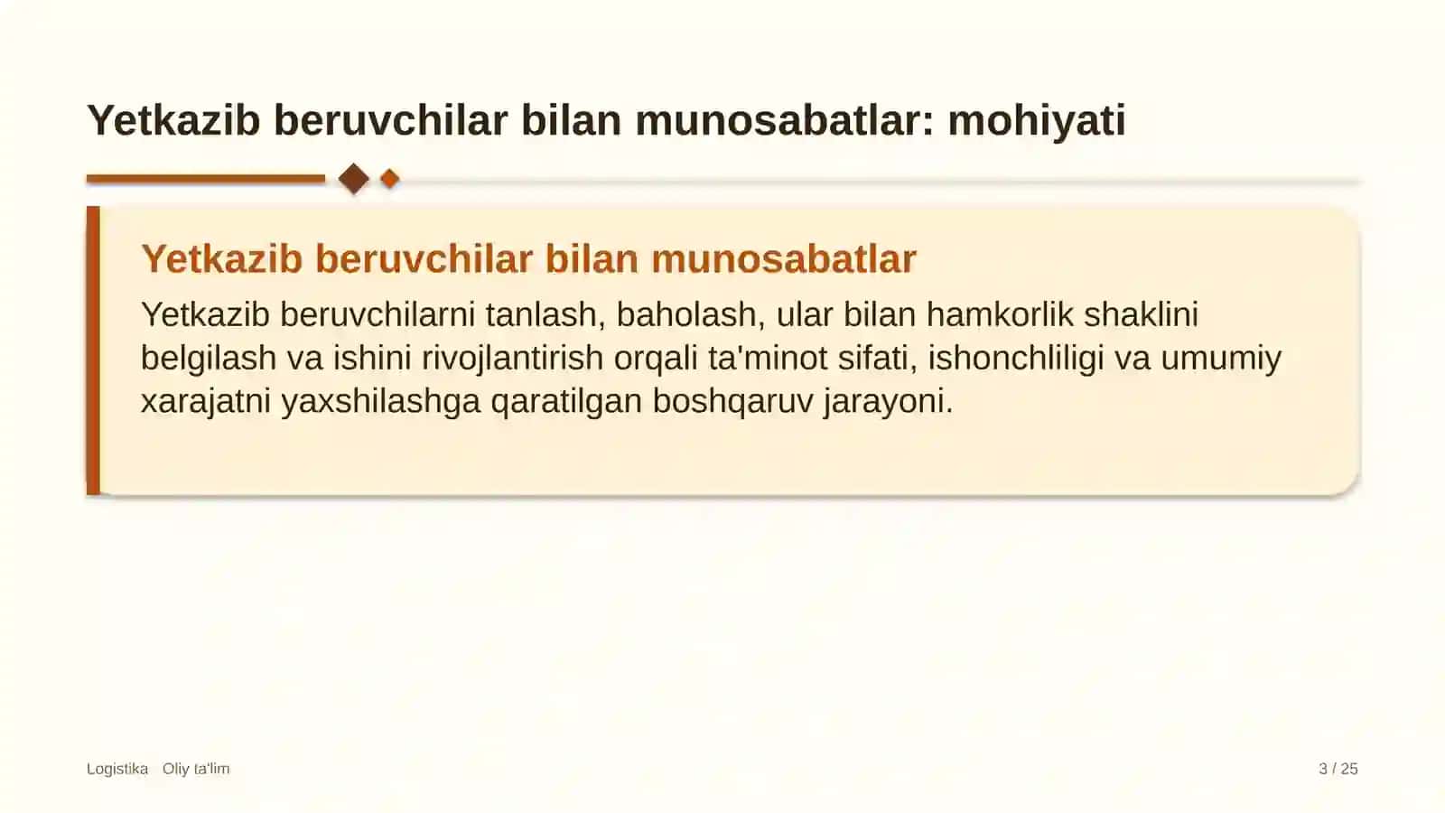 Avtomobillarga gaz to'ldirish shoxobchalarida yetkazib beruvchilar bilan munosabatlarni boshqarish 3