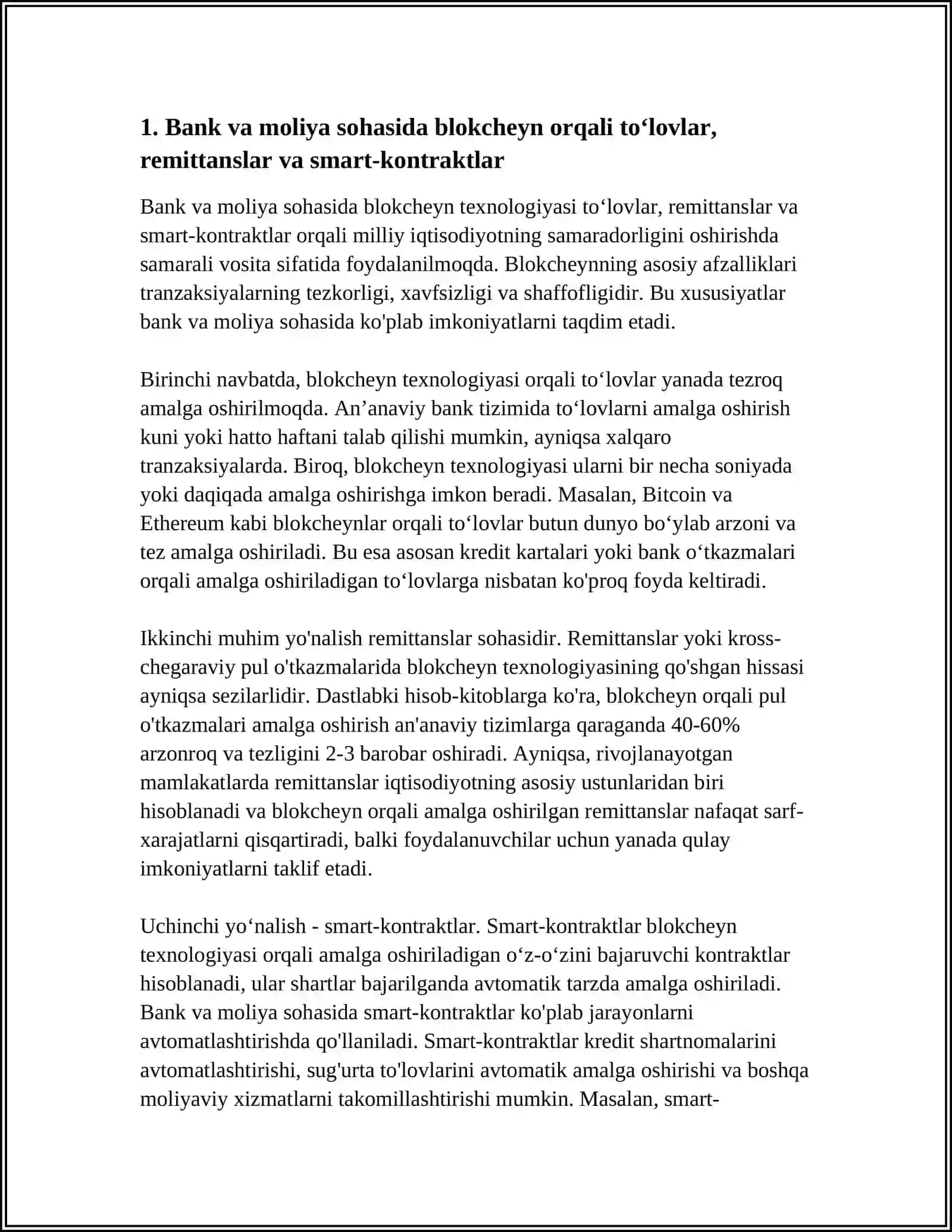 MILLIY IQTISODIYOTNI TURLI SOHALARIDA BLOCKCHAIN TEXNOLOGIYASIDAN FOYDALANISH YOʻLLARI 3