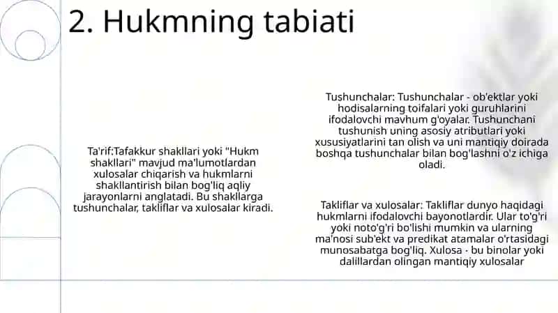 Tafakkur Shakllari: Tushuncha, Hukm Va Xulosa 3