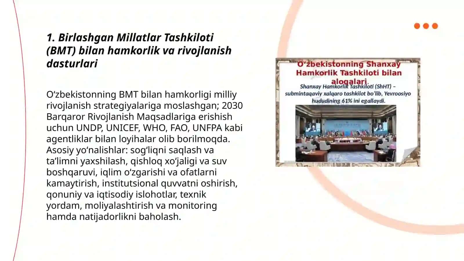 O'zbekistonning xalqaro tashkilotlar bilan hamkorlik aloqalari 3