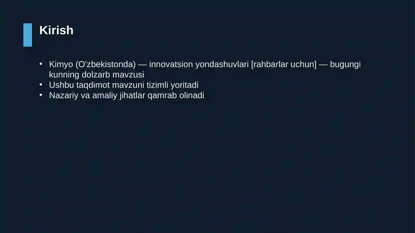 Kimyo (O'zbekistonda) — innovatsion yondashuvlari [rahbarlar uchun] 3