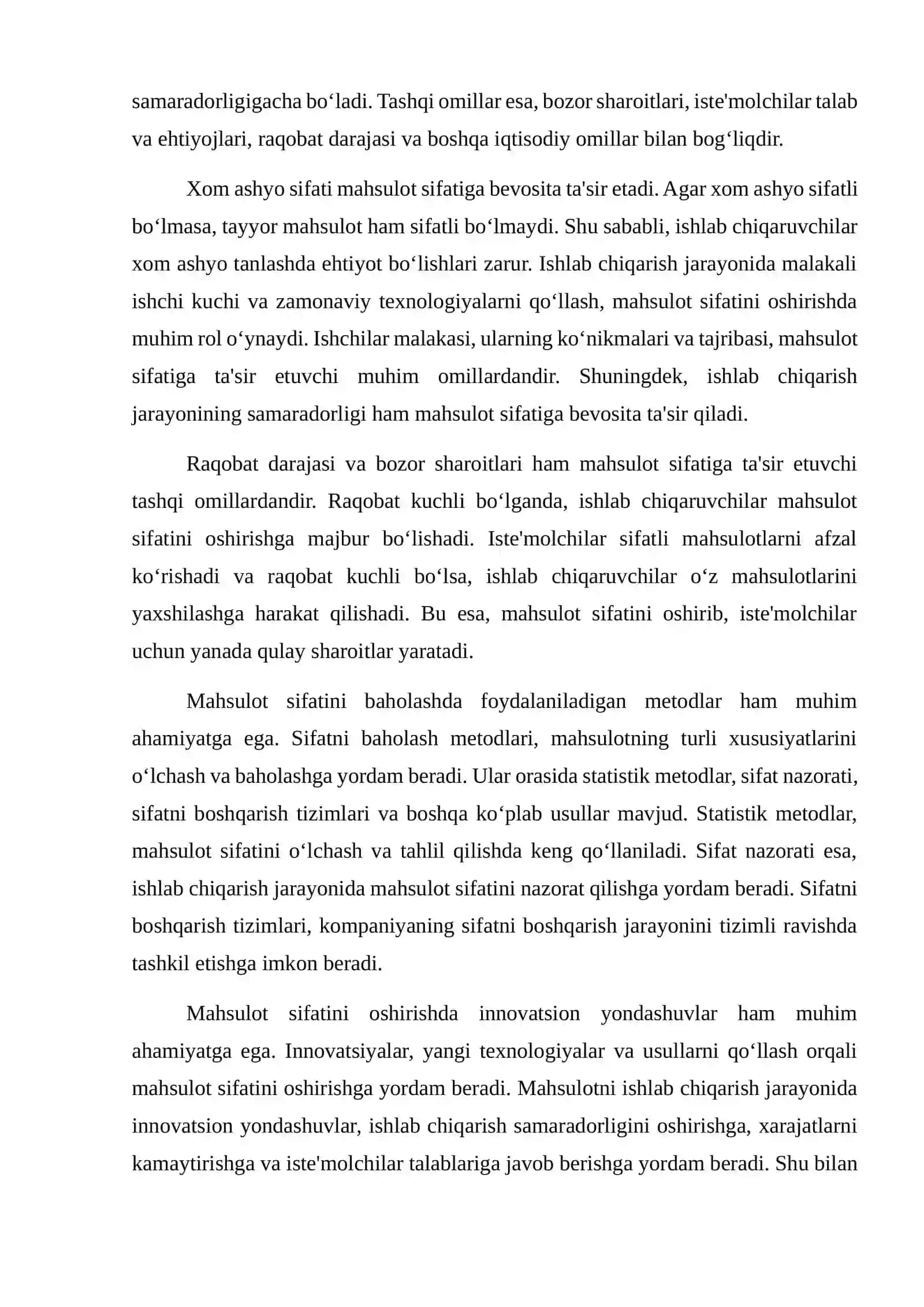 Mahsulot sifatiga ta'sir etuvchi omillar 3