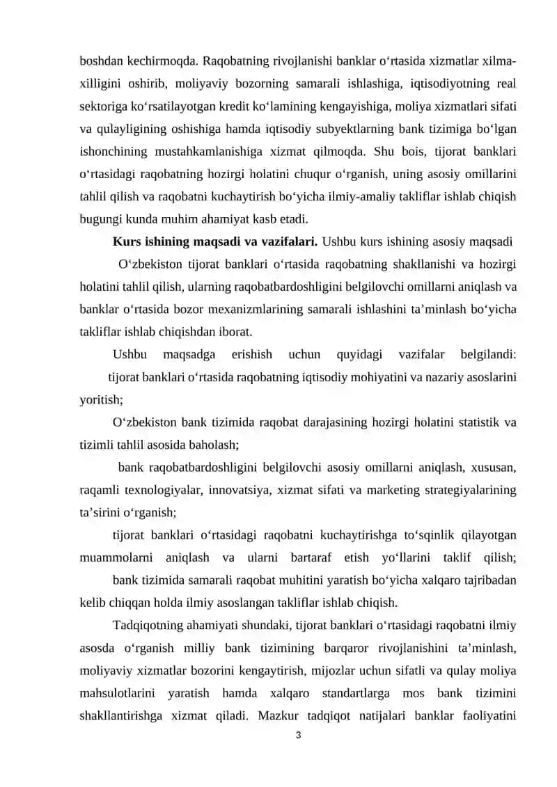 Yurtimizda tijorat banklari o‘rtasida raqobat va uning hozirgi holati tahlili 3