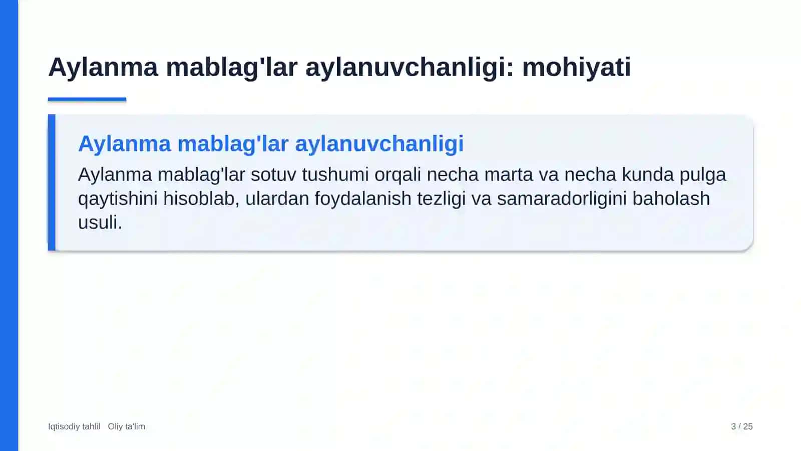 uzumchilikda aylanma mablag'lar aylanuvchanligi tahlili 6126 3