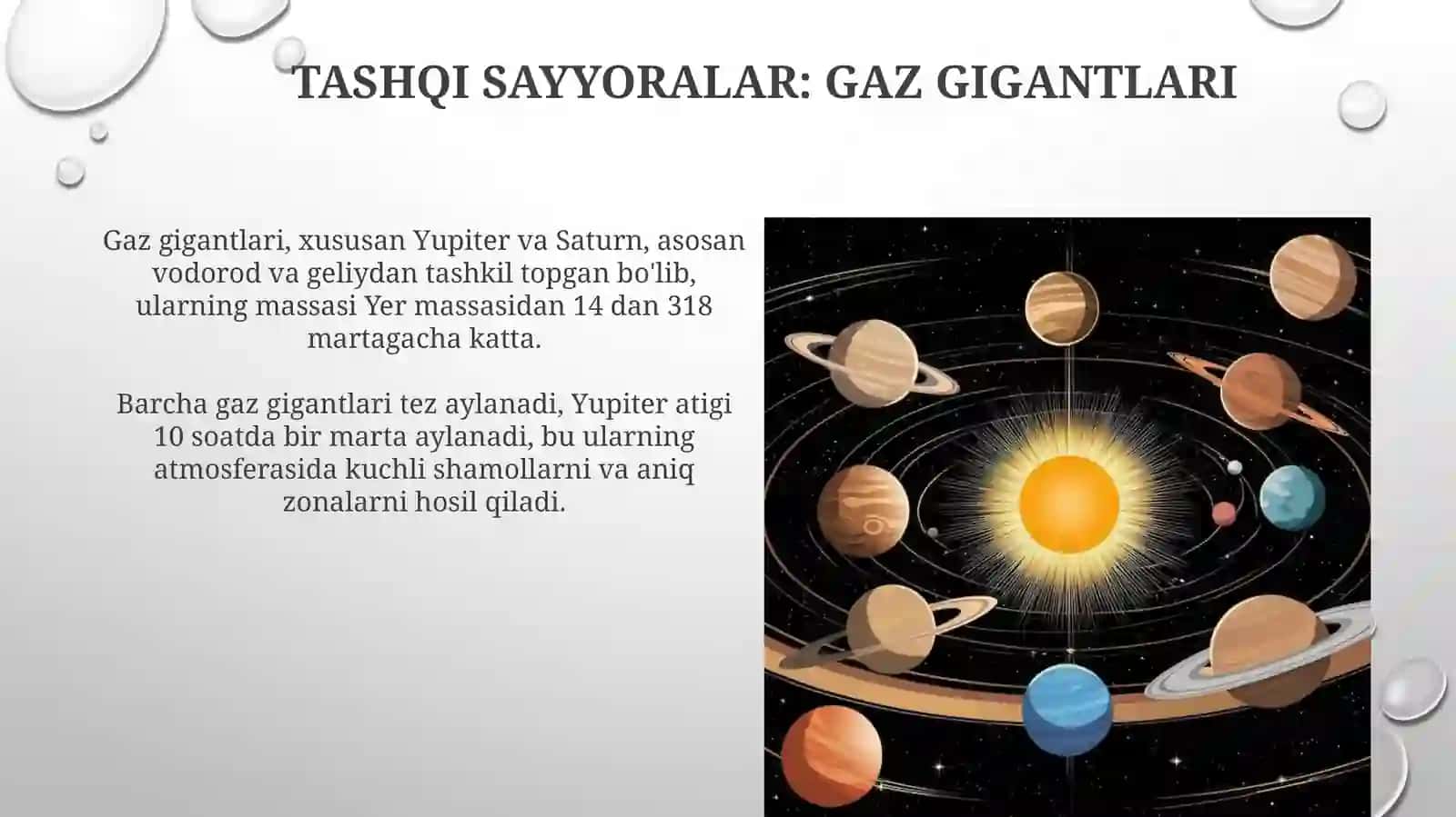 Quyosh sistemasining sayyoralar 3