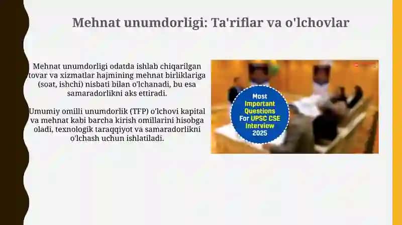 Mehnat unumdorligi: Ta'riflar va o'lchovlar 3