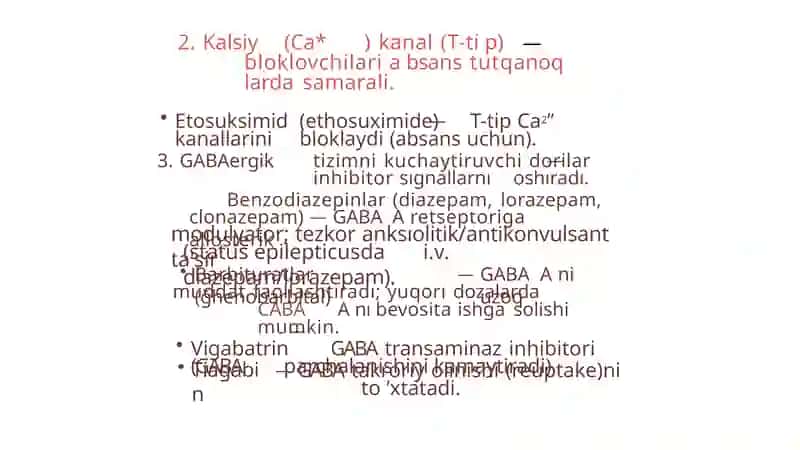 Epilepsiyaga qarshi vositalar , litiy tuzlari va sedativ vositalar 3