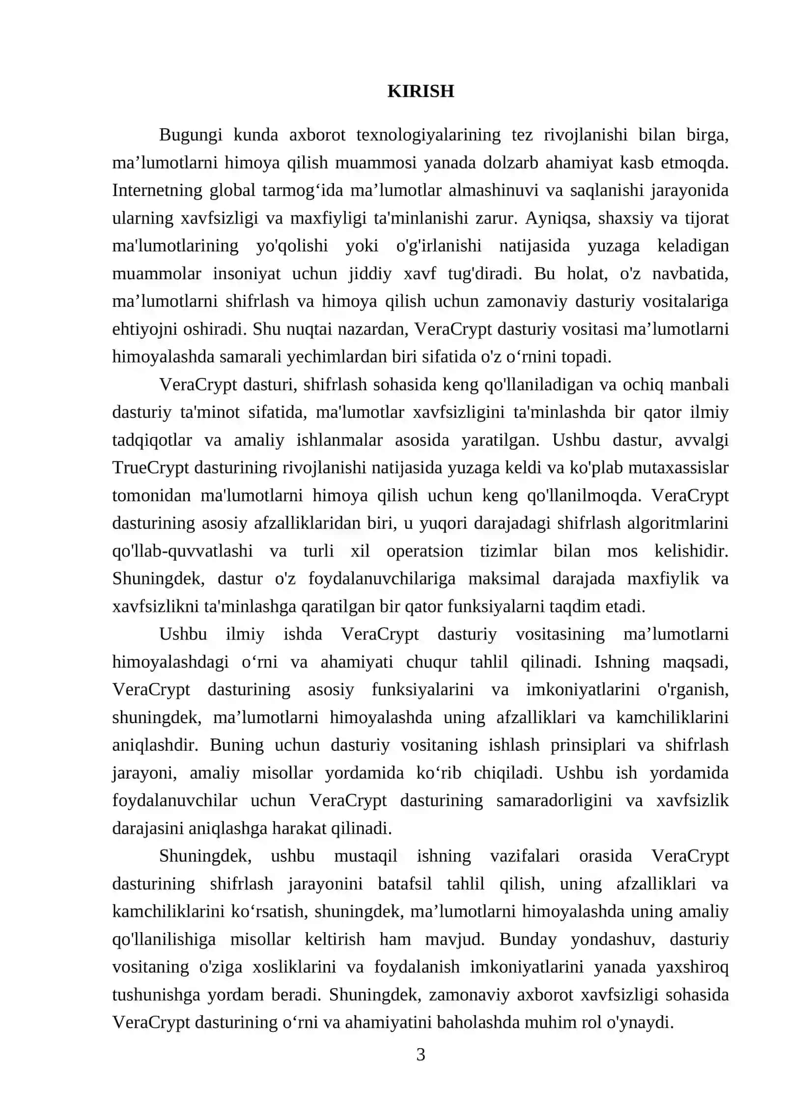 VeraCrypt dasturiy vositasi yordamida ma’lumotlarni himoyalash 3