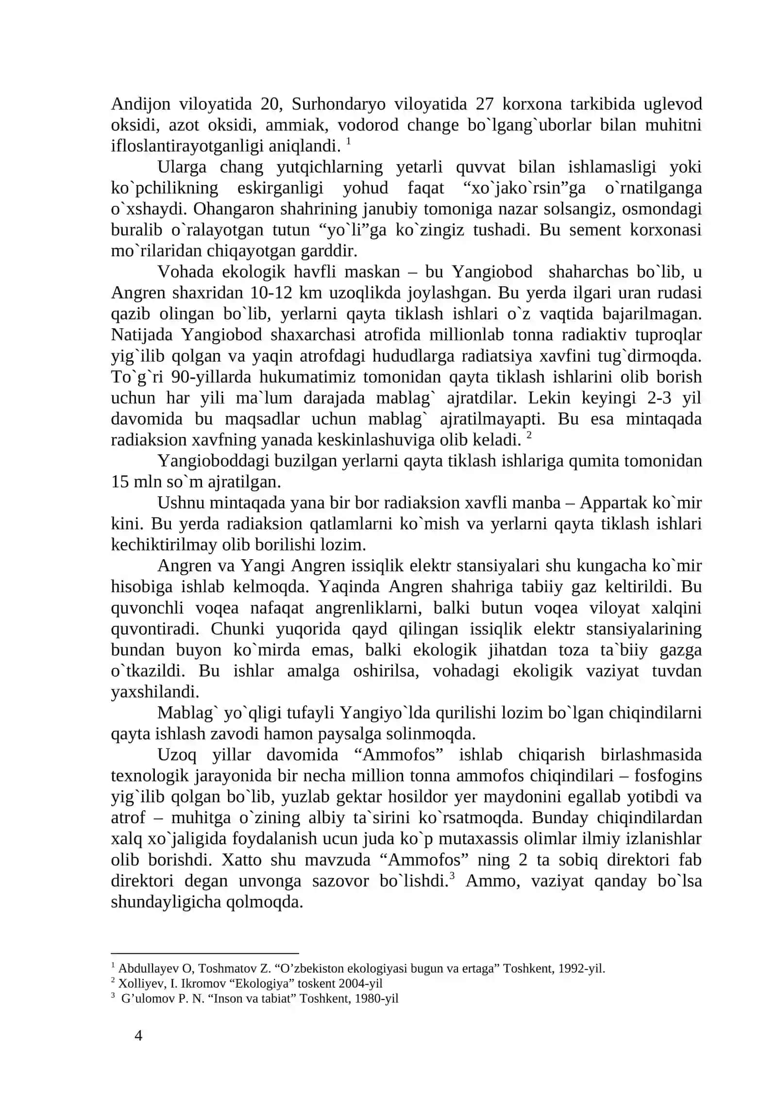 Ekologik muammo O`zbekiston Respublikasi xavfsizligiga tahdidi 3