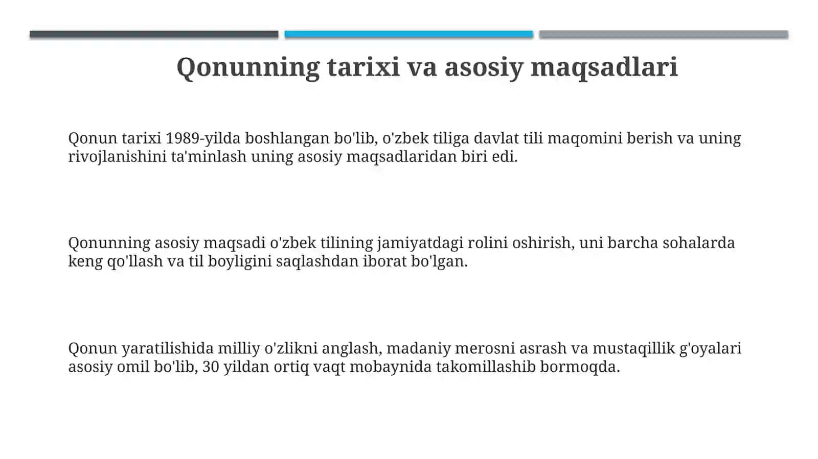 Davlat tili haqidagi qonun va uning ijrosini tahlil qilish 3