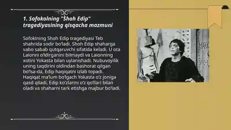 Sofokolning "Shoh Edip" tragediyasi 3