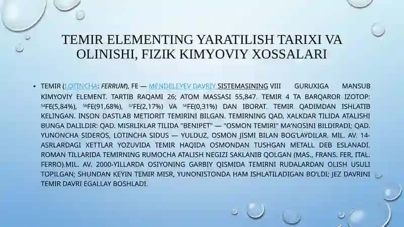 VIII guruhe elementlari.Olinishi.Oddiy omma elementlarining fizik kimyoyi xossalari 3