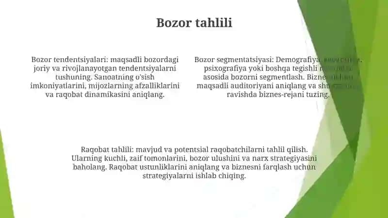 Tadbirkorlik Faoliyatida Biznes-Reja 3