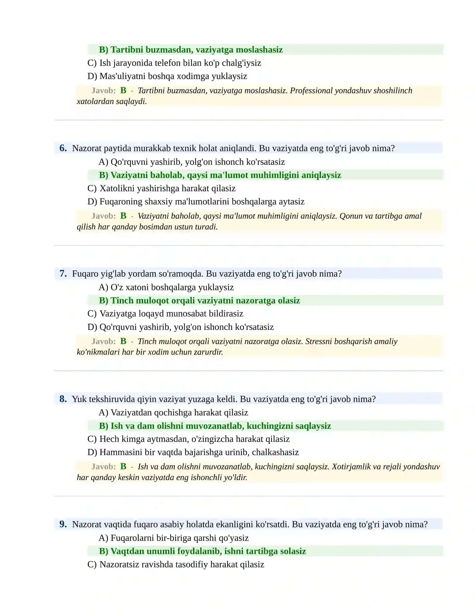 BOJXONA XIZMATIGA ISHGA KIRISH PSIXOLOGIK SINOV Testlari 3