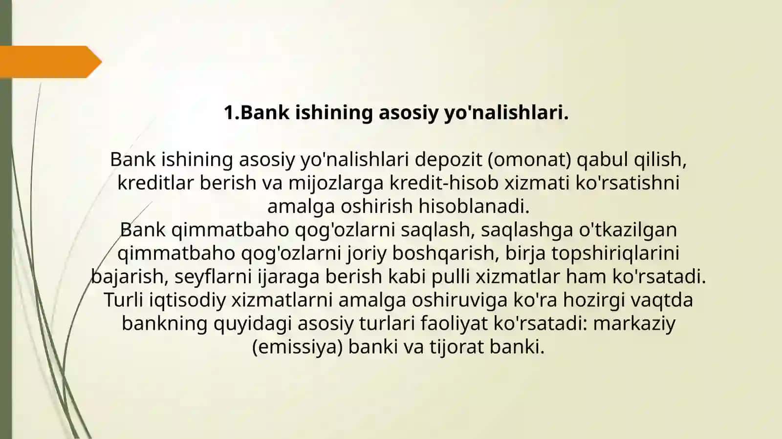 Banklarasosiyxususiyatlari. Bankxizmatturlari 3