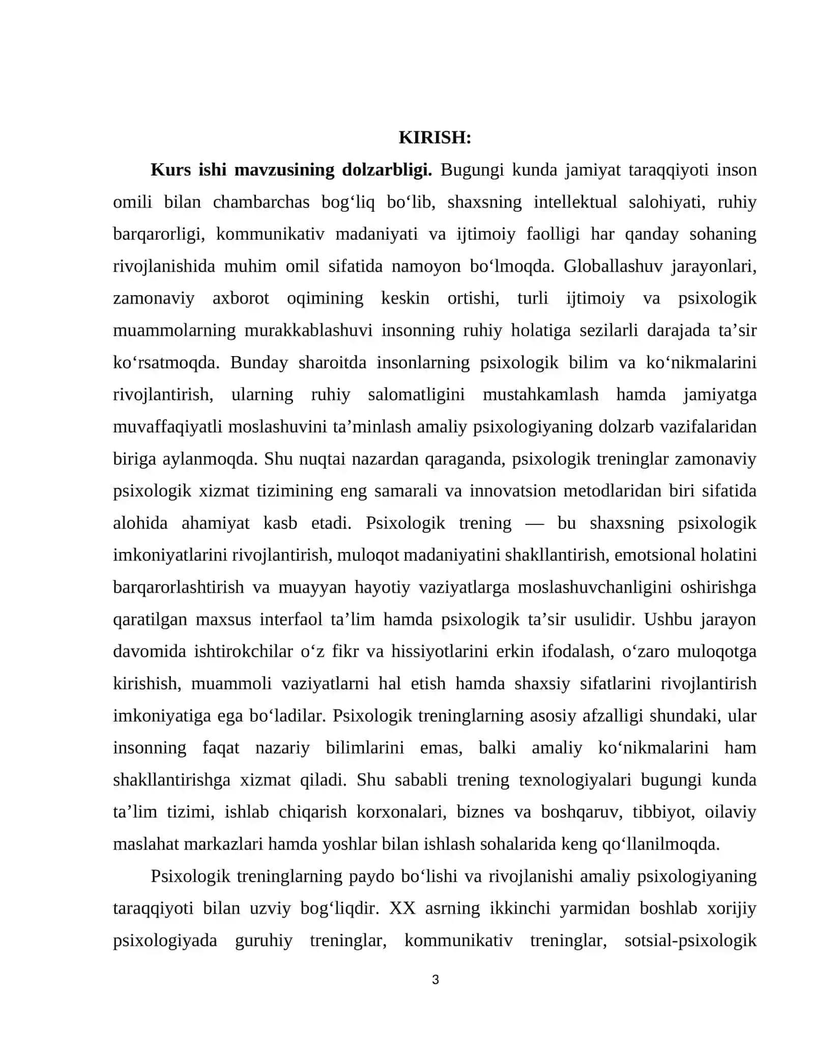 Psihologik trening tushunchasi va uning amaliy psihologiyadagi o’rni 3