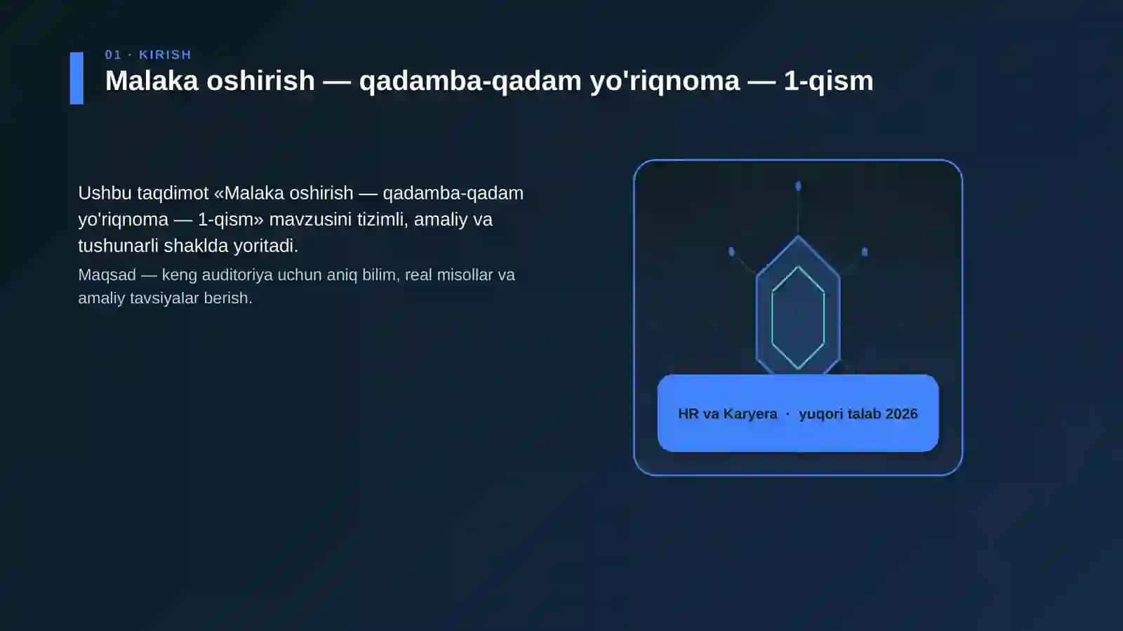 Malaka oshirish — qadamba-qadam yo'riqnoma — 1-qism 3