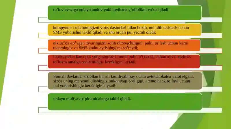 Firibgarlikka uchraganda ko'riladigan chora tadbirlar 3