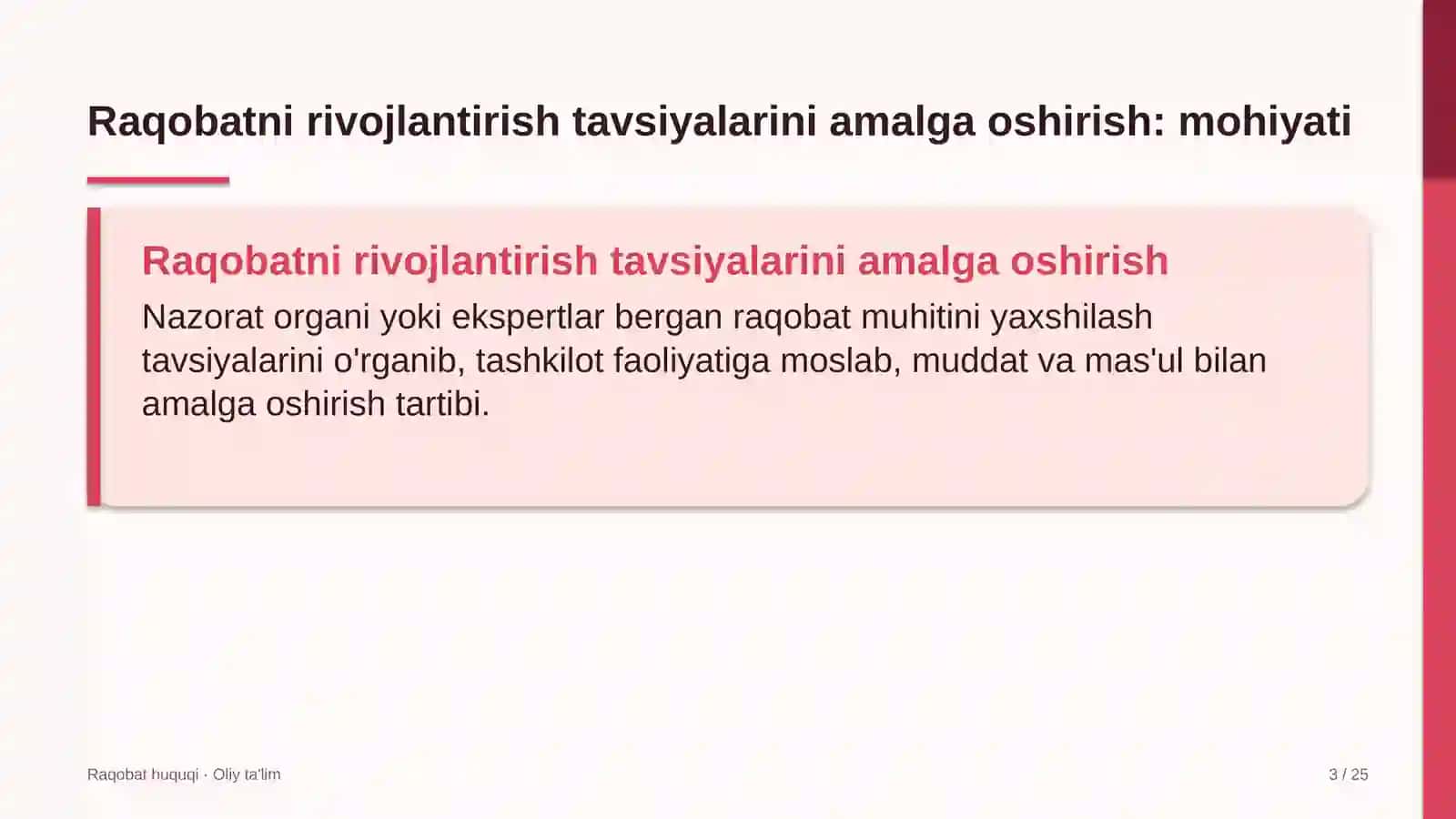 g'isht zavodlarida raqobatni rivojlantirish bo'yicha tavsiyalarni amalga oshirish 5554 3