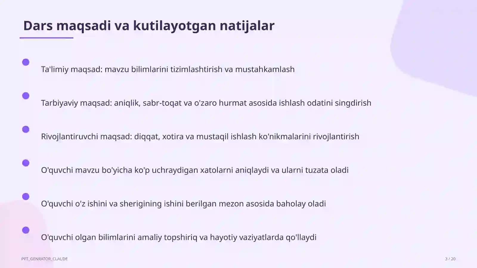Ahmad Yugnakiy: Hibatul haqoyiq (7-sinf) 3