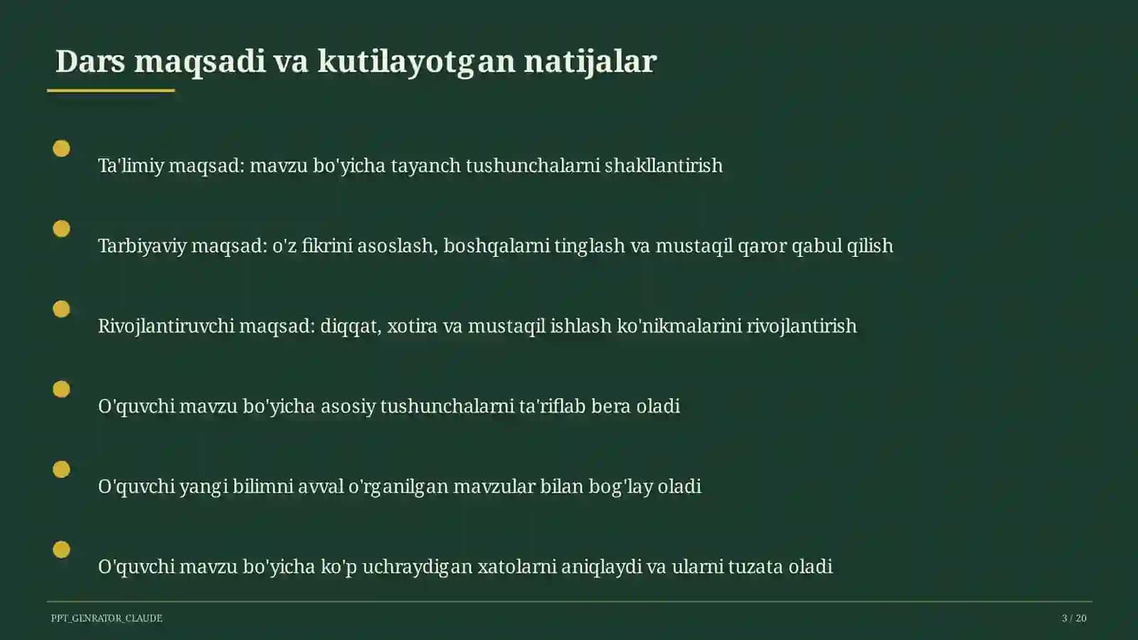 O'zbekiston Respublikasi Konstitutsiyasi: asosiy tamoyillar (9-sinf) 3