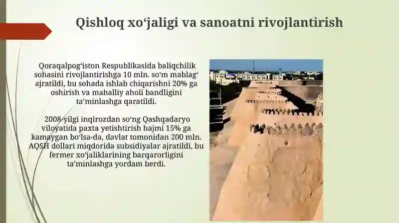 Qishloq xoʻjaligi va sanoatni rivojlantirish 3