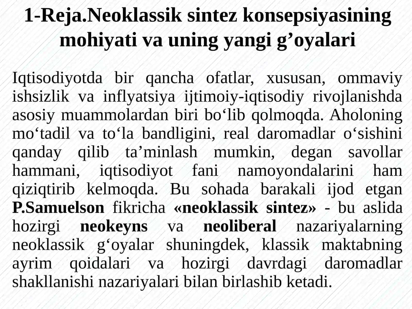 Neoklassik sintez konsepsiyasi 3