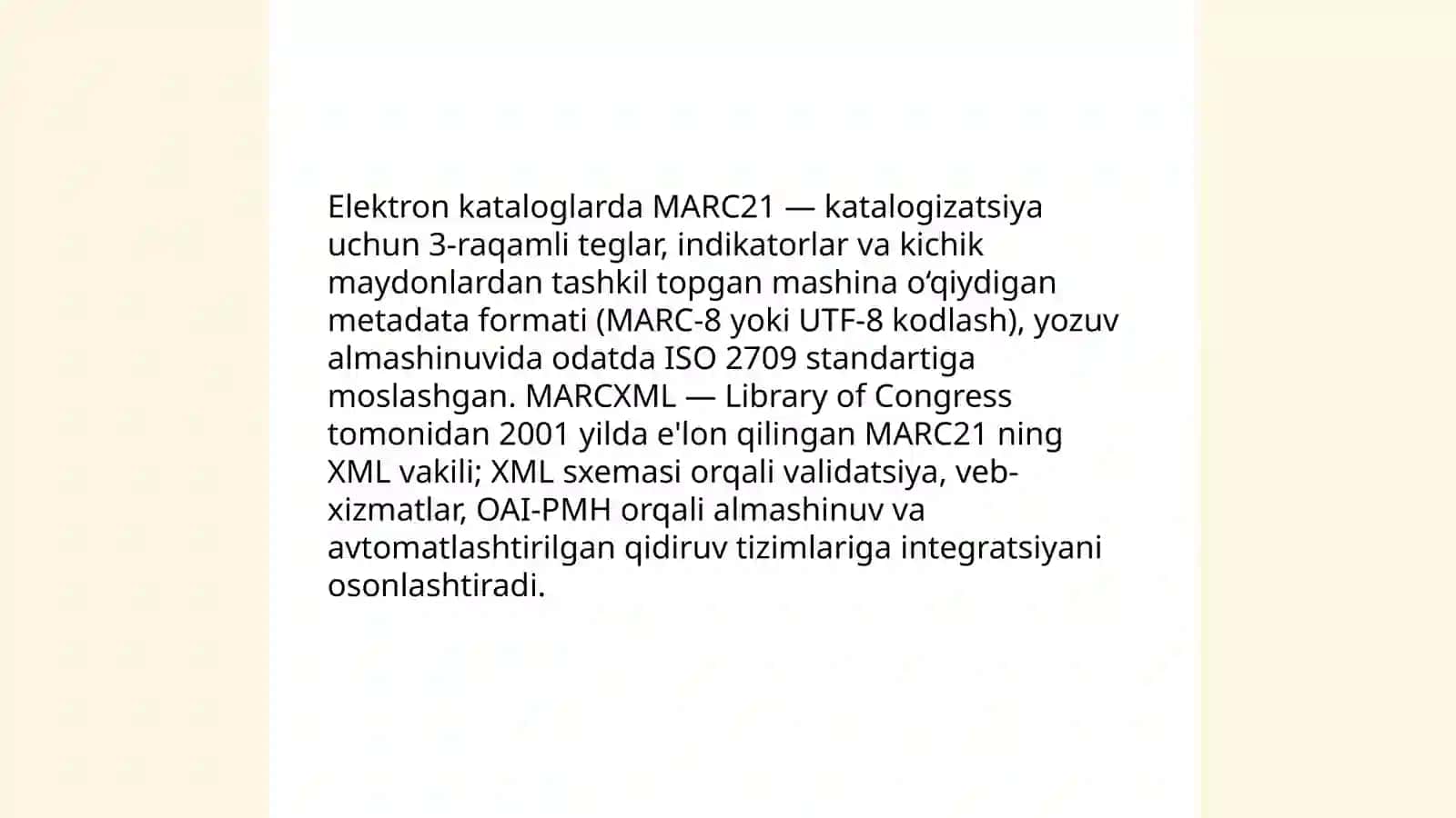 Elektron kataloglashtirish texnologiyalari va avtomatlashtirilgan axborot-qidiruv tizimlari 3