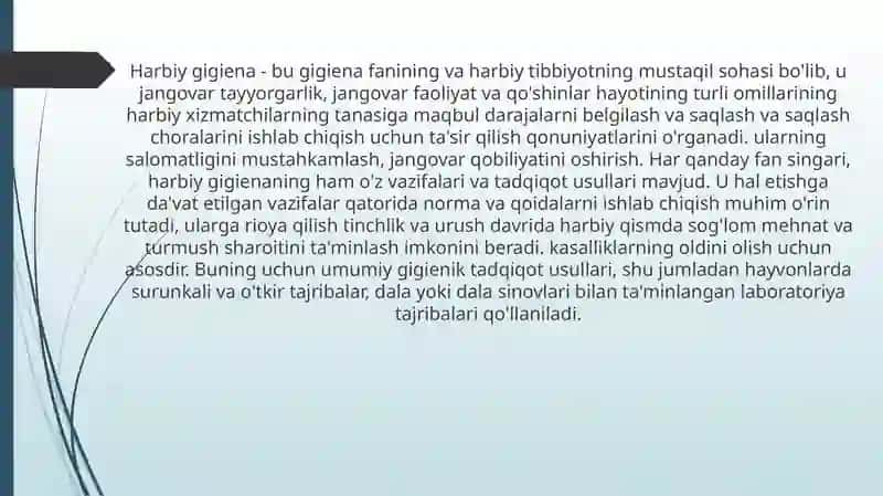 harbiy xizmatchilar mehnat sharoiti gigiyenasi 3