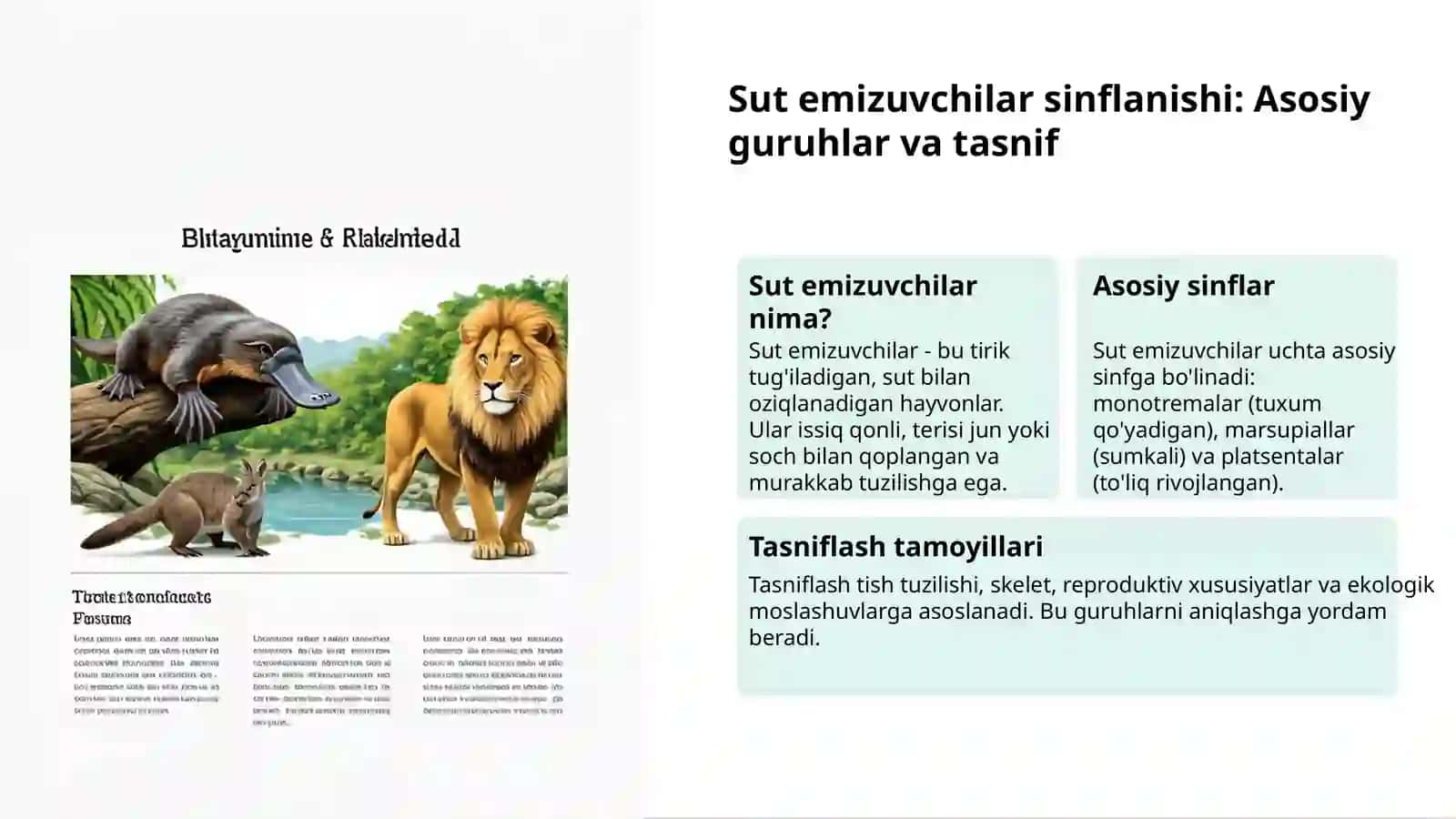 Sut Emizuvchilar: Turlari va Sistematikasi 3