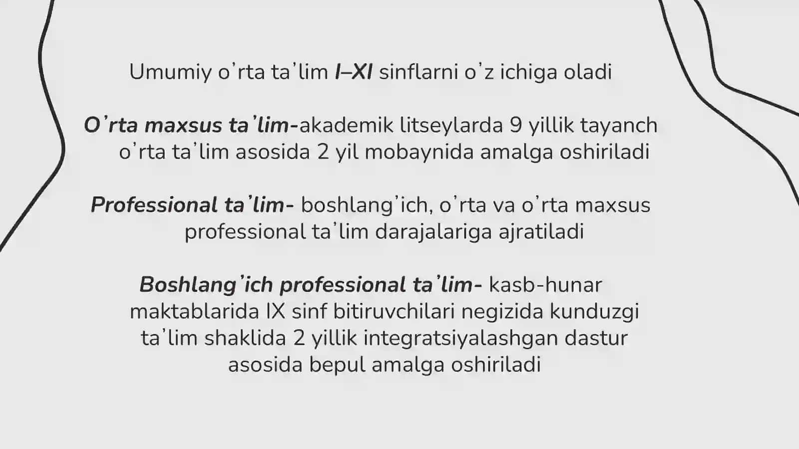 O’zbekiston Respublikasi “Ta’lim to’g’risida”gi  Qonunining mohiyati 3