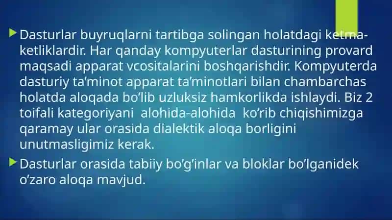 Kompyuter Texnologiyalarining Dasturiy Ta’minoti 3
