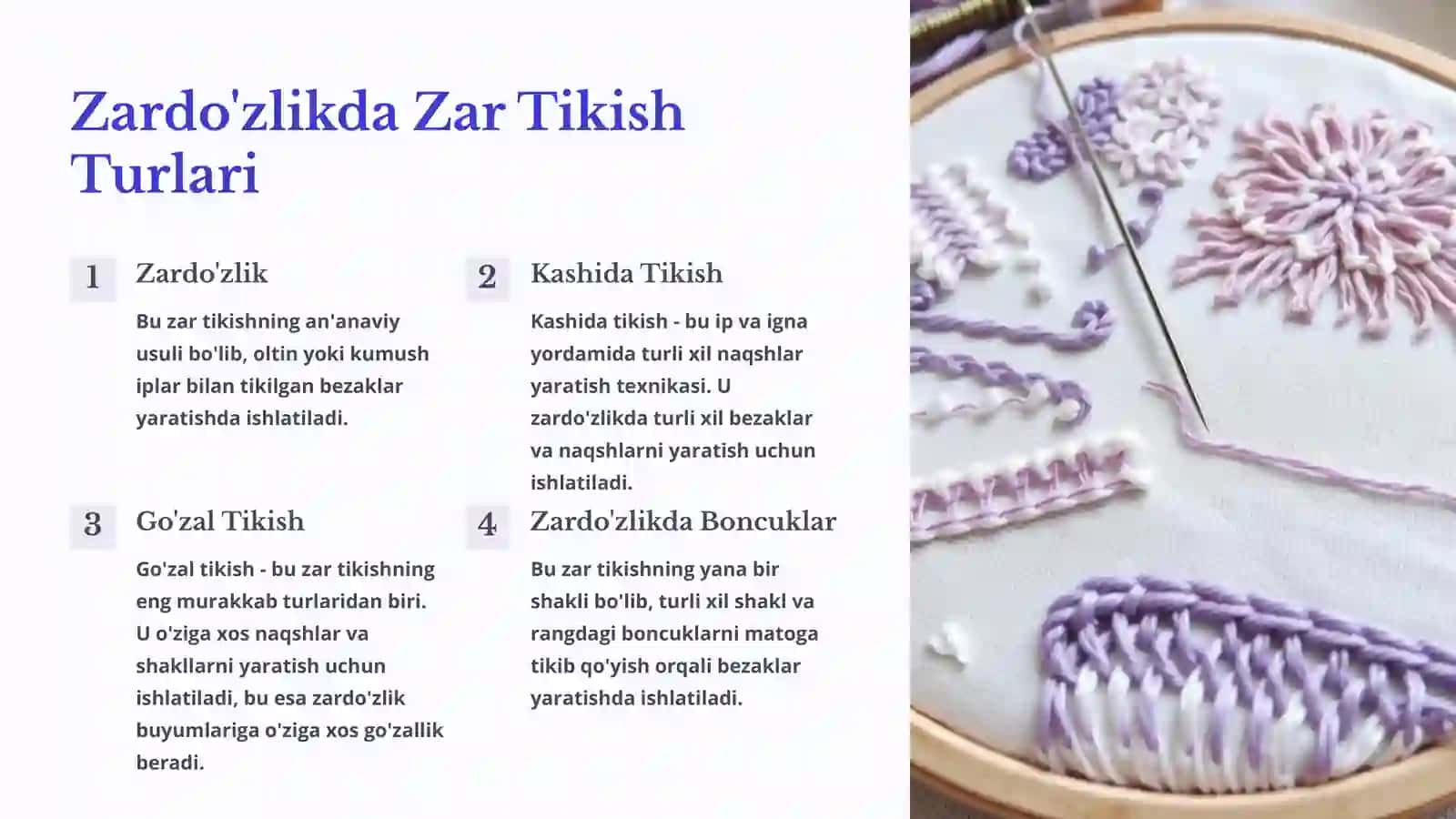Zardo'zlikda Zar Tikish Usullari: San'at va Hunarmandchilik 3