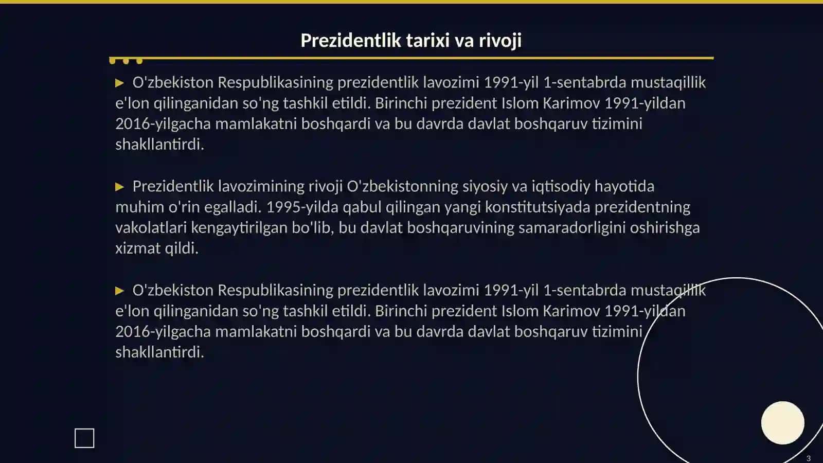 Prezidentlik lavozimi 3