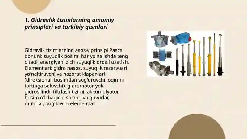 Avtomatlashtirishning gidravlik texnik vositalari 3