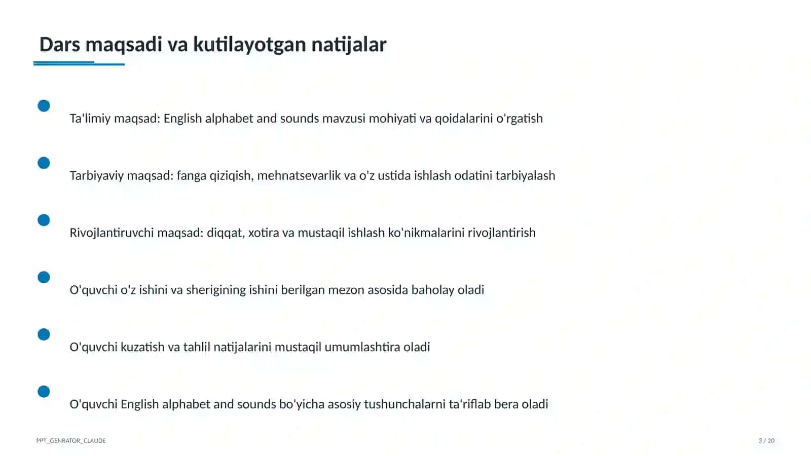 Ingliz tili (1–11) — o'quvchilar uchun 3