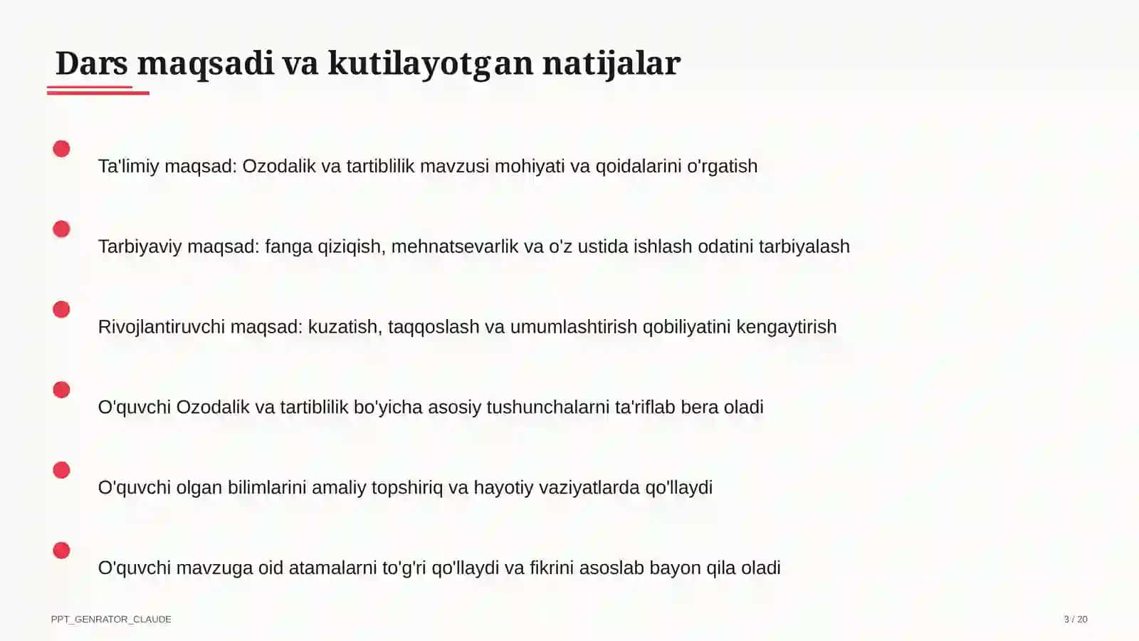 Ozodalik va tartiblilik (1-sinf) 3