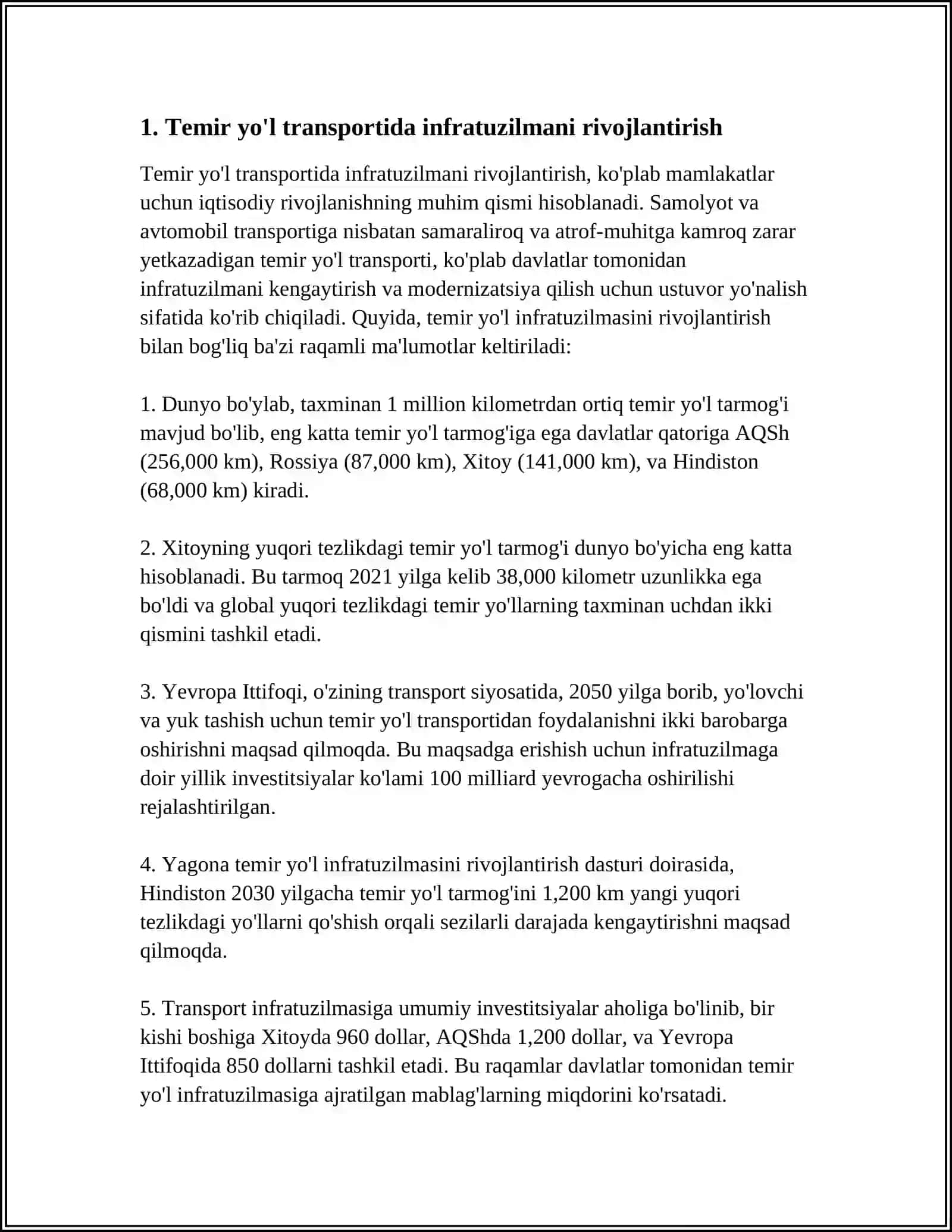 ÕZBEKISTON RESPUBLIKASIDA TEMIR YO'L TRANSPORTINI STRATEGIK RIVOJLANISHI 3
