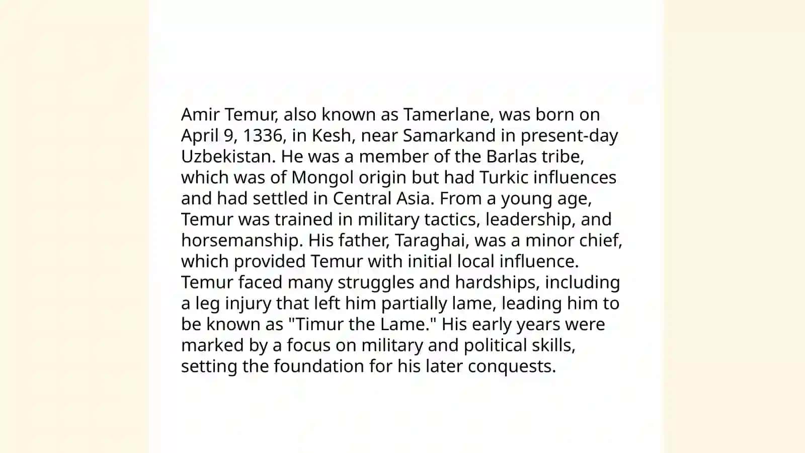 Ingliz tilidan Amir Temur hayoti 3