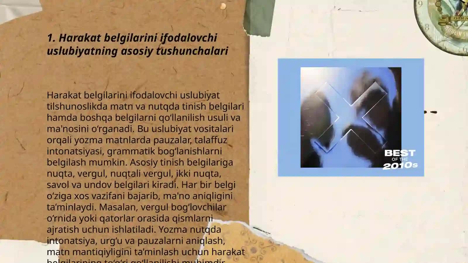 Harakat, belgi ifodalovchi boʻlak uslubiyati. 3